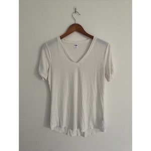 Old Navy Luxe V Neck T Shirt White Size Small